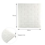 3D панель самоклеюча 700х770х3мм цегла Біла (001-3) SW-00000174 - Зображення 3