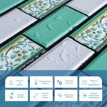 Декоративна ПВХ панель 960х480х4мм Цегла зелений орнамент SW-00001429 - Зображення 4