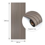 Покриття вінілове самоклеюче 3D рейки Дуб Мокко 600х2900х3мм SW-00002901 - Зображення 3