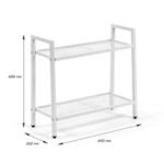 Стелаж-етажерка двоярусний з металу 60х26х60см Білий SW-00002102 - Зображення 3