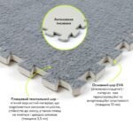 Підлога-пазл плюшевий 60х60х1см Світло-сірий (D) SW-00002081 - Зображення 3