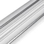 Плінтус РР самоклеючий 2300х140х4мм Білий з сірою смужкою (D) SW-00001809