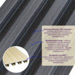 Рейка декоративна WPC стінова 3000х160х23мм Графіт SW-00001529 - Зображення 2