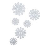 Дзеркальний декор акриловий самоклеючий Квіти срібло, 6шт (D) SW-00002519