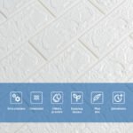 3D панель самоклеюча 690х780х5мм цегла Білий (001-5) SW-00000029 - Зображення 4