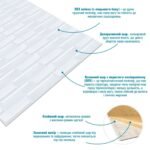 Самоклеюча 3D панель 3080x700x5мм Біла Кладка SW-00001759 - Зображення 3