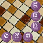 Мозаїка з декоративного скла 298х298х4,5мм Коричнева SW-00002363 - Зображення 4