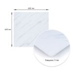 Декоративна ПВХ плита 600х600х3мм Білий грецький мармур (S) SW-00001623 - Зображення 3