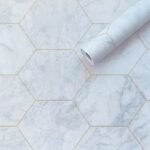 Самоклеюча плівка 0,45х10м х 0,07мм Малахітовий мармур золоті соти SW-00001214