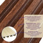 Рейка декоративна WPC стінова 3000х165х23мм Каштан SW-00001536 - Зображення 2