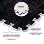 Підлога-пазл плюшевий 30х30х1см Чорний (D) SW-00002078 - Зображення 3