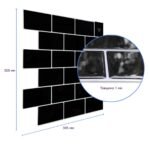 Самоклеюча поліуретанова плитка чорна цегла 305х305х1мм (D) SW-00001186 - Зображення 3