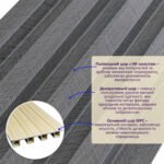 Рейка декоративна WPC стінова 3000х165х23мм Вугілля SW-00001534 - Зображення 2