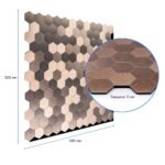 Самоклеюча алюмінієва плитка 300х300х3мм Мозаїка рожеве золото SW-00001930 - Зображення 3