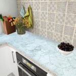 Самоклеюча плівка 0,45х10м х 0,07мм Нефритовий мармур срібні соти SW-00001215 - Зображення 5