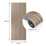 Покриття вінілове самоклеюче 3D рейки Тік Горіховий 600х2900х3мм SW-00002906 - Зображення 3
