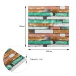 Самоклеюча декоративна 3D панель 700x700x5мм М'ятне дерево (057) SW-00000238 - Зображення 3