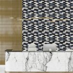 Самоклеюча поліуретанова плитка чорна сіра молочна цегла 305х305х1мм (D) SW-00001329 - Зображення 5