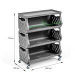 Стелаж універсальний для зберігання триярусний 60х30х77см SW-00002259 - Зображення 3