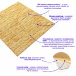 Декоративна 3D панель самоклейка 700х770х5мм Глибокий жовтий (цегла) (068) SW-00000168 - Зображення 2