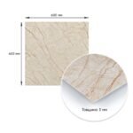 Декоративна ПВХ плита 600х600х3мм Світло-бежевий мармур (S) SW-00001629 - Зображення 3