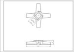Ніж для м&aposясорубки Zelmer 00755469 NR8 86.3107 D=54mm s=9mm Отвір=10x10mm - Зображення 2