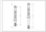 Амортизатор бака для пральної машини Gorenje 111818 Suspa 120N L=185-240mm D отворів=8/12mm - Зображення 2