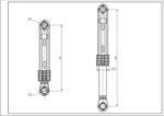 Амортизатор бака для пральної машини Samsung DC66-00343F AKS 60N L=170-250mm D отворів=10mm - Зображення 2