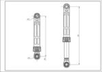 Амортизатор бака для пральної машини Samsung AKS DC66-00531C 80N L=165-255mm D отвору=10/12mm - Зображення 2