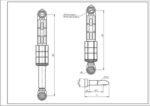 Амортизатор бака для пральної машини Bosch 00673541 ANSA (з дюбелем) 80N L=180-265mm D отворів=8/12mm - Зображення 2