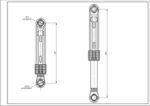 Амортизатор бака для пральної машини LG 4901ER2003B AKS 80N L=165-260mm D отворів=11mm - Зображення 2