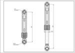 Набір амортизаторів бака для пральної машини LG 4901ER2003A AKS (2 шт.) 100N L=170-270mm D отворів=11mm - Зображення 2