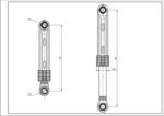 Амортизатор бака для пральної машини Samsung AKS DC66-00343J 80N L=165-250mm D отвору=10mm - Зображення 2
