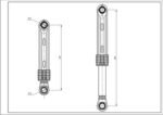 Амортизатор бака для пральної машини Samsung AKS DC66-00343C 60N L=160-265mm D отвору=10mm - Зображення 2