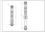 Амортизатор бака для пральної машини Samsung DP DC66-00661A 120N L=140-225mm D отвору=10/13mm - Зображення 2