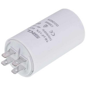 Пусковий конденсатор для пральної машини CAP524UN 16uF 450V 70x40mm (4 клеми)