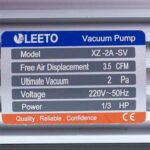 Вакуумний насос із манометром LEETO XZ-2A/C-SV (1 ступ./100 л/хв.) - Зображення 2