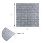 3D панель самоклеюча 700х770х3мм цегла Срібло (017-3) SW-00000230 - Зображення 3