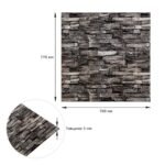 Самоклеюча декоративна 3D панель 700х770х5мм Сіра цегла піщаник (059) SW-00000178 - Зображення 3