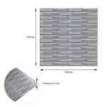 3D панель самоклеюча кладка 770х700х5мм Срібло (034) SW-00000217 - Зображення 3