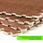 Підлога-пазл плюшевий 30х30х1см Коричневий (D) SW-00002082 - Зображення 5