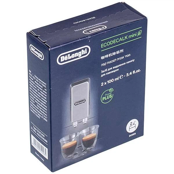 Засіб від накипу для кофемашин 2шт. по 100 мл DeLonghi AS00006368 DLSC200 EcoDecalk Засіб від накипу для кавомашин DeLonghi AS00006368 DLSC200 EcoDecalk 2шт.x100ml - Зображення 1