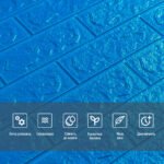 3D панель самоклеюча 700х770х5мм цегла Синій (003-5) SW-00000154 - Зображення 4