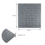 3D панель самоклеюча 700х770х5мм цегла Срібло (017-5) SW-00000038 - Зображення 3