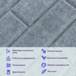 Звукоізоляційна панель 600х600х9мм Темно-сіра SW-00002704 - Зображення 4