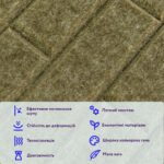 Звукоізоляційна панель 600х600х9мм Хакі SW-00002705 - Зображення 4
