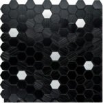 Самоклеющаяся алюминиевая плитка 300х300х3мм Чёрная мозаика SW-00001929