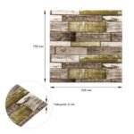 Самоклеюча декоративна 3D панель 700x700x4мм Зелено-коричневе дерево (378) SW-00000883 - Зображення 3