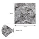 Самоклеюча декоративна 3D панель Камінь чорно-білий мармур 700х700х7мм (154) SW-00000219 - Зображення 3