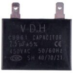 Конденсатор 2.5uF 450V CBB61 (4 клеми) для кондиціонера - Зображення 2